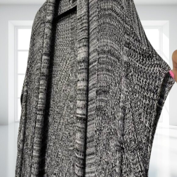 Torrid Sleeveless Long Open Knit Cardigan Sweater Gray Black Large L Plus Size - Picture 5 of 12